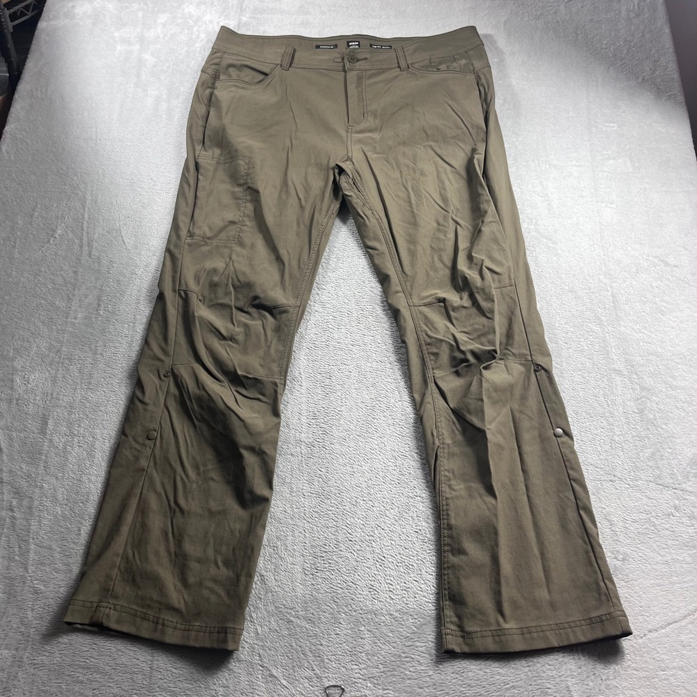 Prana Halle Straight Leg Hiking Pants Olive Green Women 18W Regular